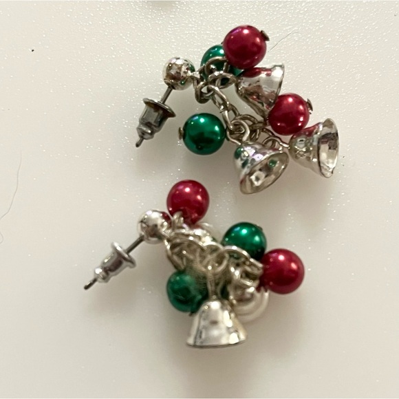 4 Vintage Sets of Holiday Christmas Jingle Bells Lights Dangle Drop Earrings - Picture 3 of 16